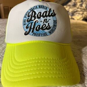 Boats-n-Hoes Neon Yellow and White Cap